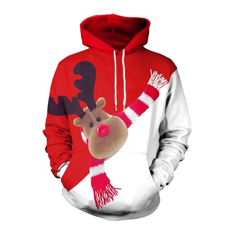 Juletrykk for menn Graffiti Casual hettegenser 17750496U