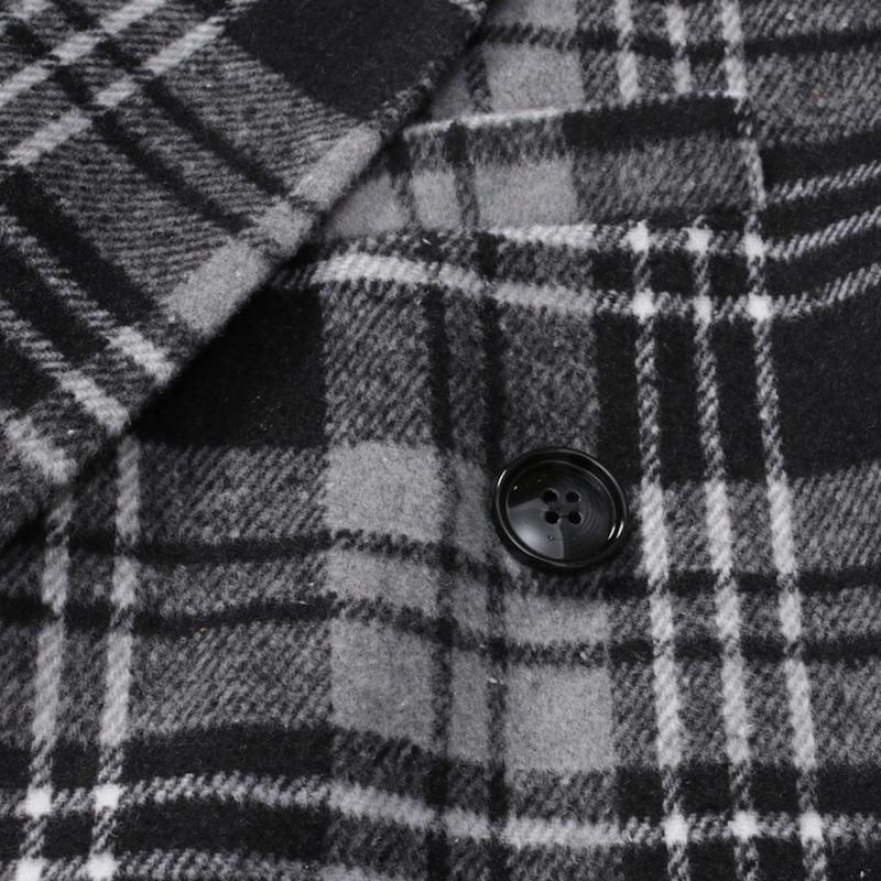 Blazer à carreaux épais à revers pour hommes automne et hiver 86064698U