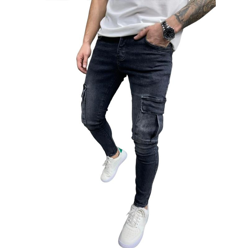 Herre vintage slitte jeans med flere lommer 55802294X