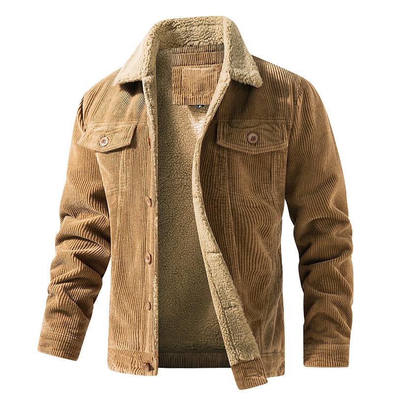 Giacca in velluto a coste con colletto in peluche vintage da uomo 67542039Y