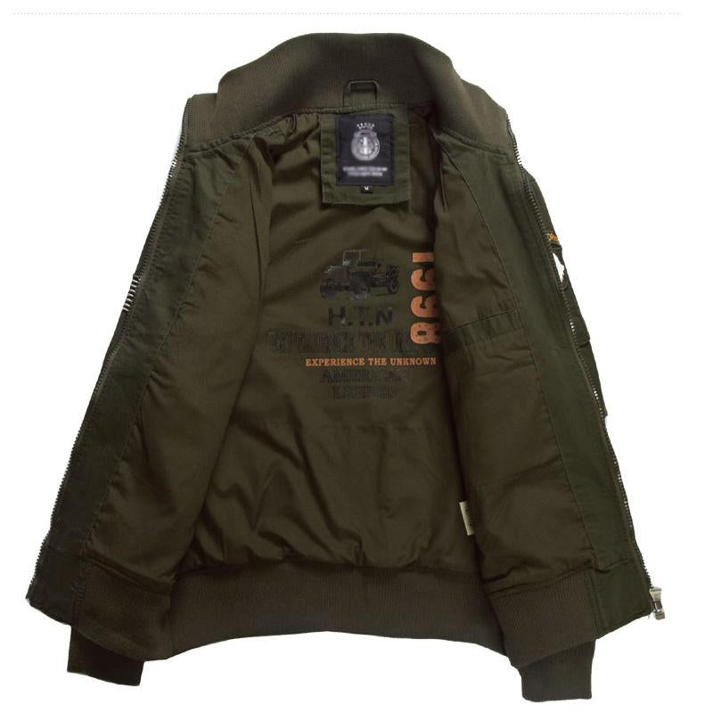 Chaqueta bomber vintage con cremallera para hombre 07915369U