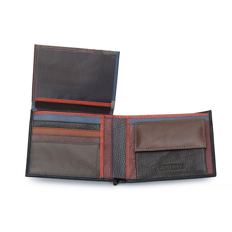 Cartera de cuero genuino para hombre con ranuras para múltiples tarjetas y gran capacidad de piel de vaca de primera capa 86670176U