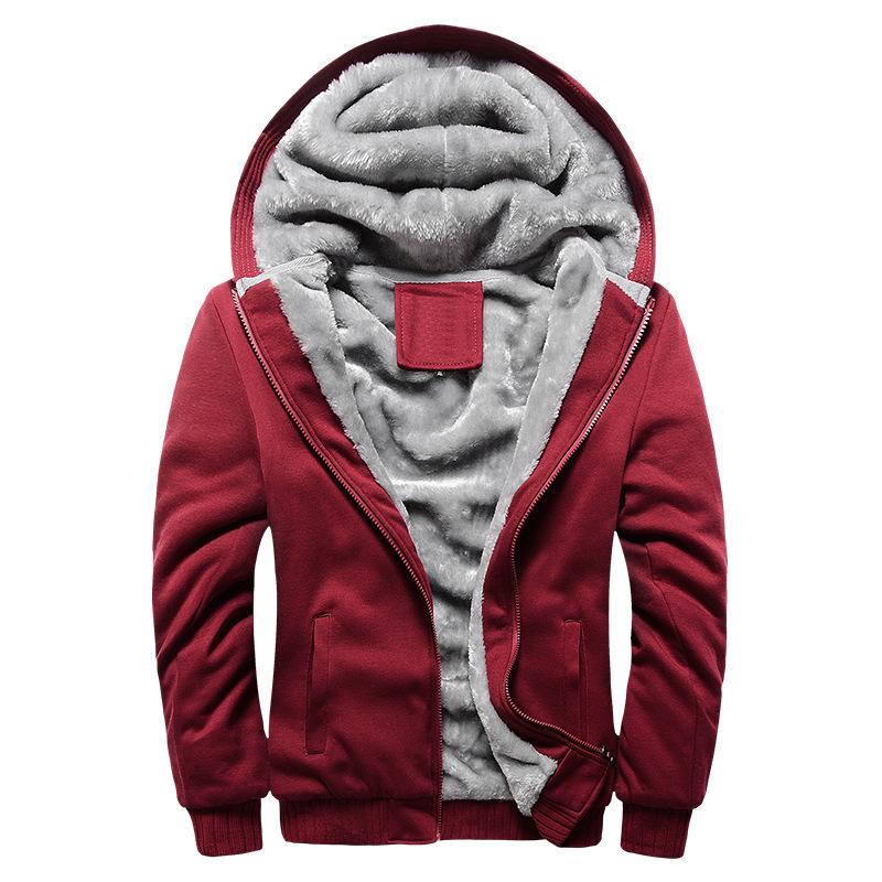 Giacca con cappuccio in pile casual da uomo 64758413F