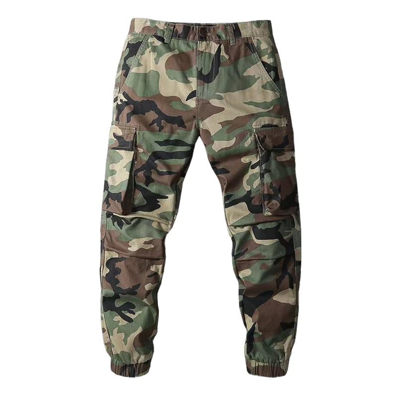 Men's Casual Multi-Pocket Loose Cotton Camouflage Cargo Pants 54985145M