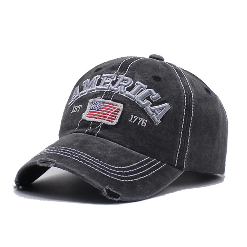 Gorra de béisbol casual con letras de la bandera americana para hombre 67410497K