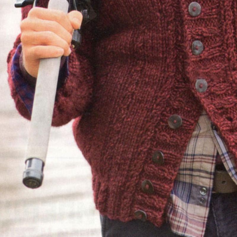 Cardigan monopetto in maglia con collo alto tinta unita da uomo 08762779X