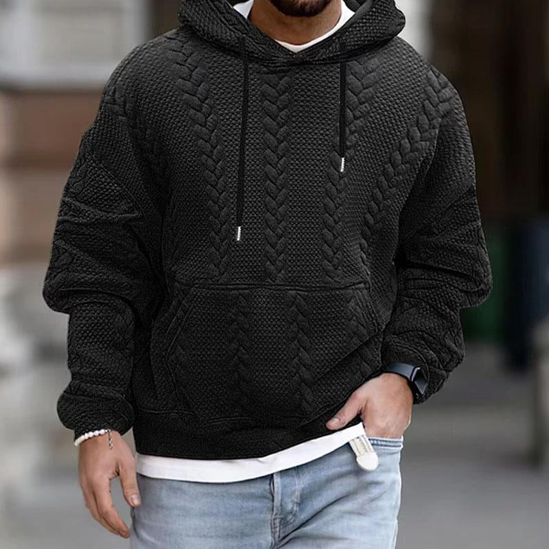 Sudadera con capucha de manga larga con bolsillo tipo canguro y estampado informal para hombre 49295112M