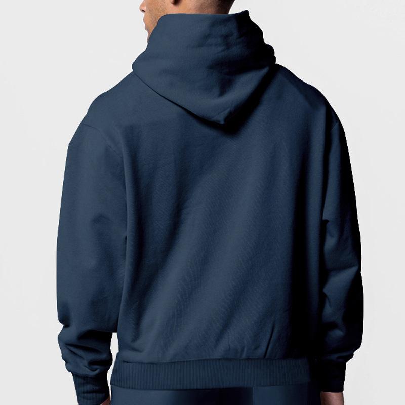 Men's Solid Color Plush Long Sleeve Zip Hoodie 35139061Z