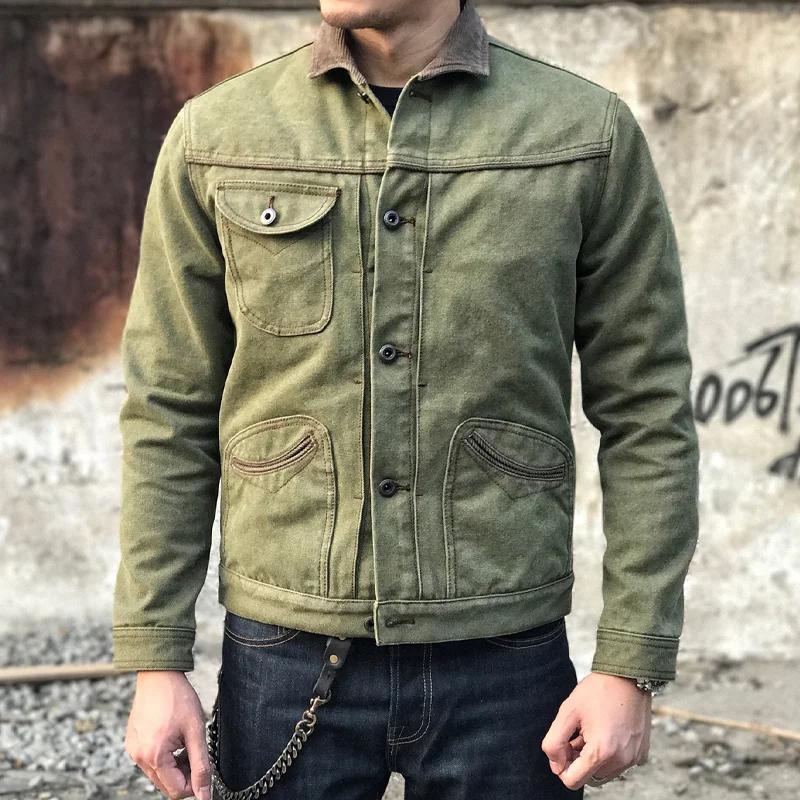 【Envío en 24 horas】Chaqueta de solapa de motociclista retro para hombre con botonadura sencilla 80553280Z