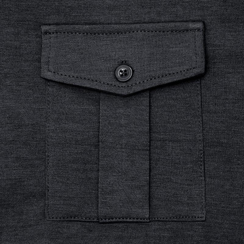 Lässiges, einfarbiges Poloshirt mit langen Ärmeln und Revers für Herren 33969571M