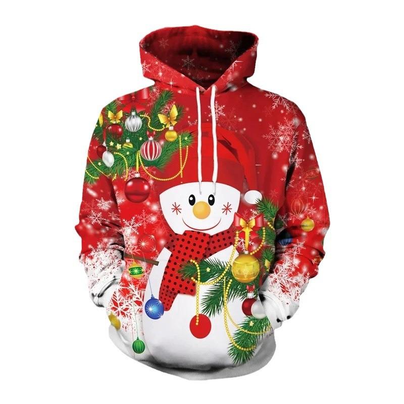 Juletrykk for menn Graffiti Casual hettegenser 17750496U