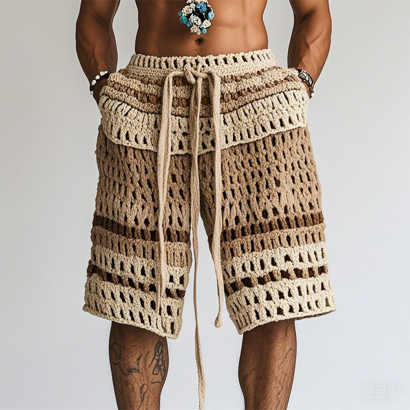 【24-timers frakt】Herre, flettede strandshorts MTA2138C6P