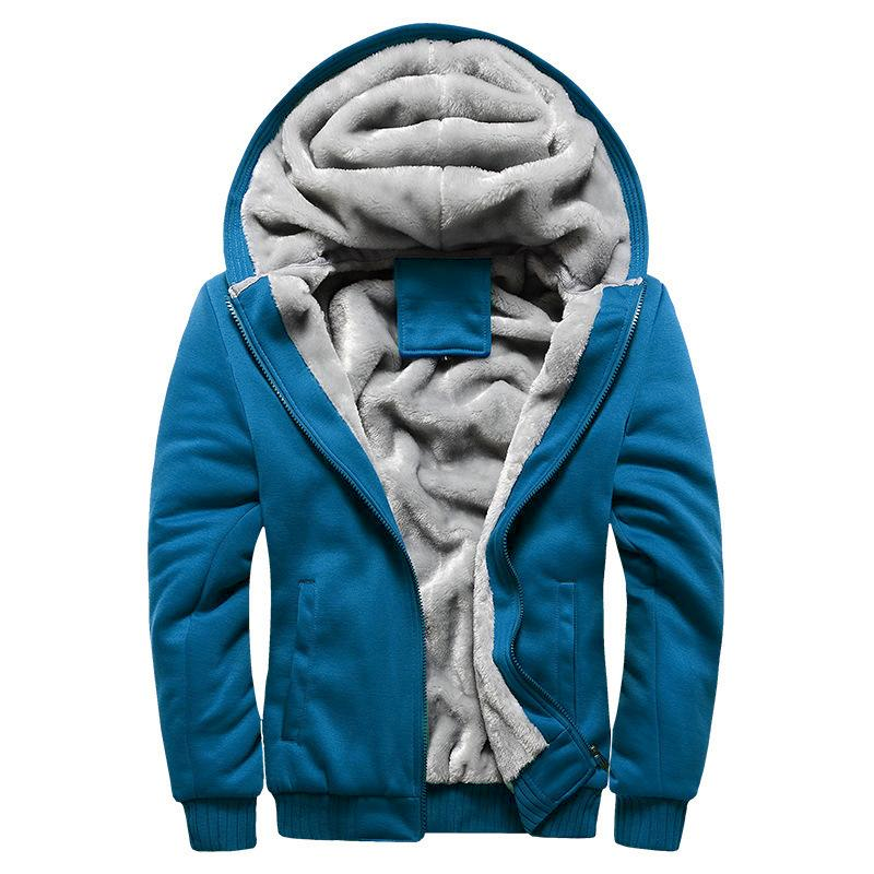 Giacca con cappuccio in pile casual da uomo 64758413F