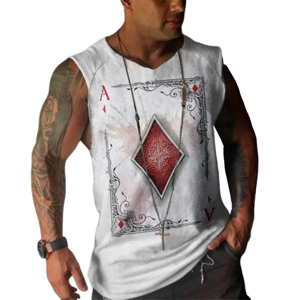 Men's Casual Square A Round Neck Tank Top 78993456TO