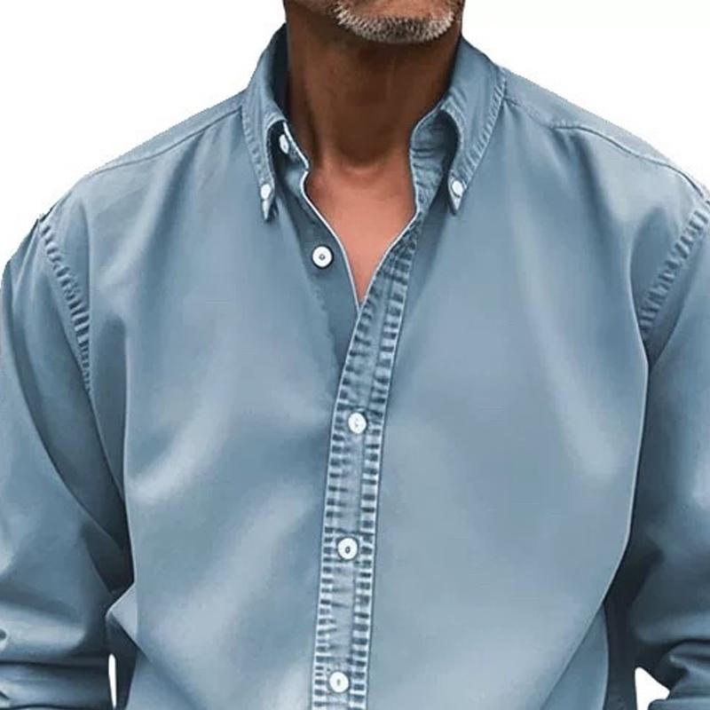 Camicia casual a maniche lunghe con risvolto largo da uomo 73513705Z