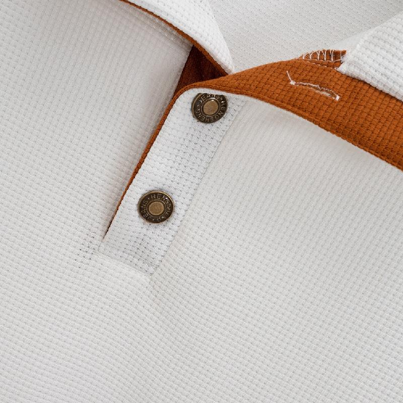 Felpa da uomo casual con colletto rialzato e motivo waffle 48501658X