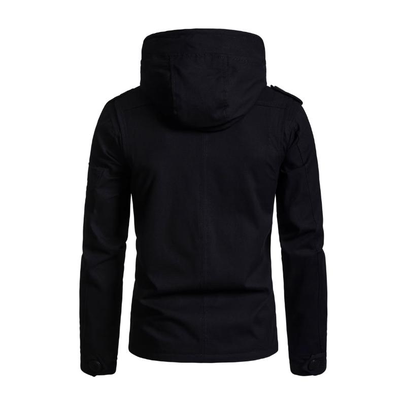 Chaqueta cargo informal de algodón lavado con capucha y corte ajustado para hombre 77422336M