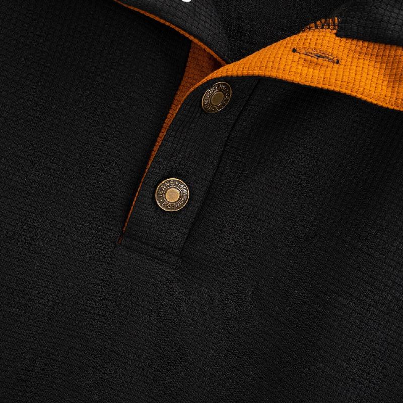Felpa da uomo casual con colletto rialzato e motivo waffle 48501658X