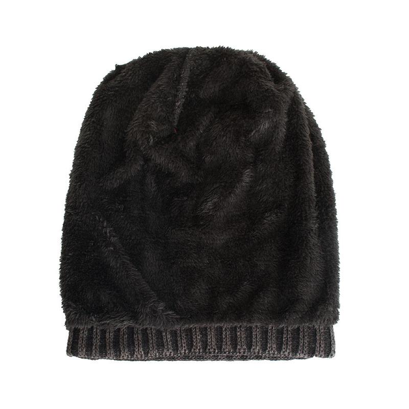 Retro bicolore strisce verticali trecce fodera in flanella caldo cappello lavorato a maglia 91885808Y