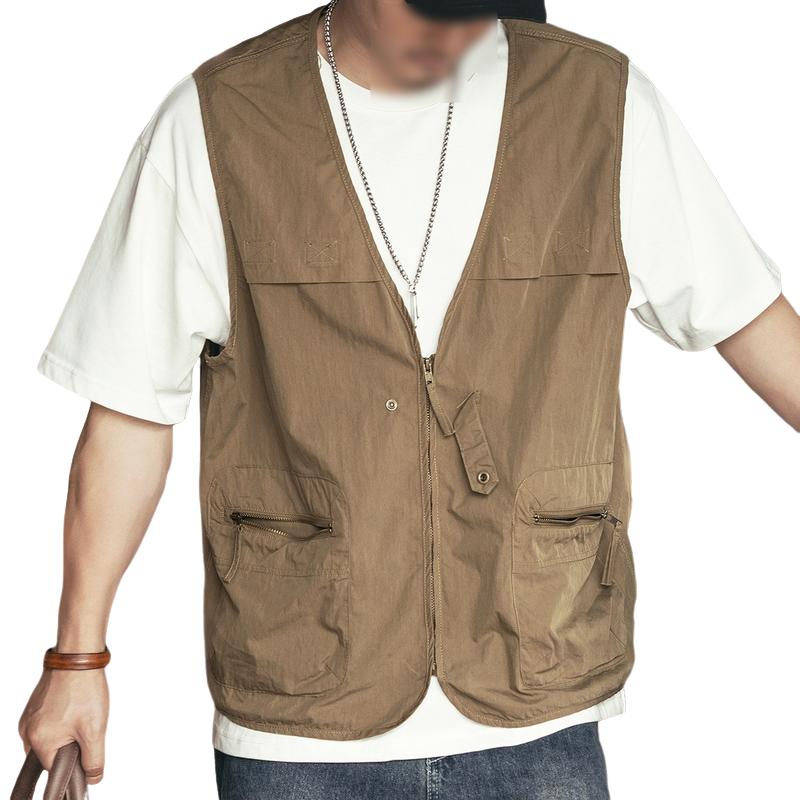 Gilet de travail fonctionnel décontracté de style rétro occidental pour hommes 03974373TO