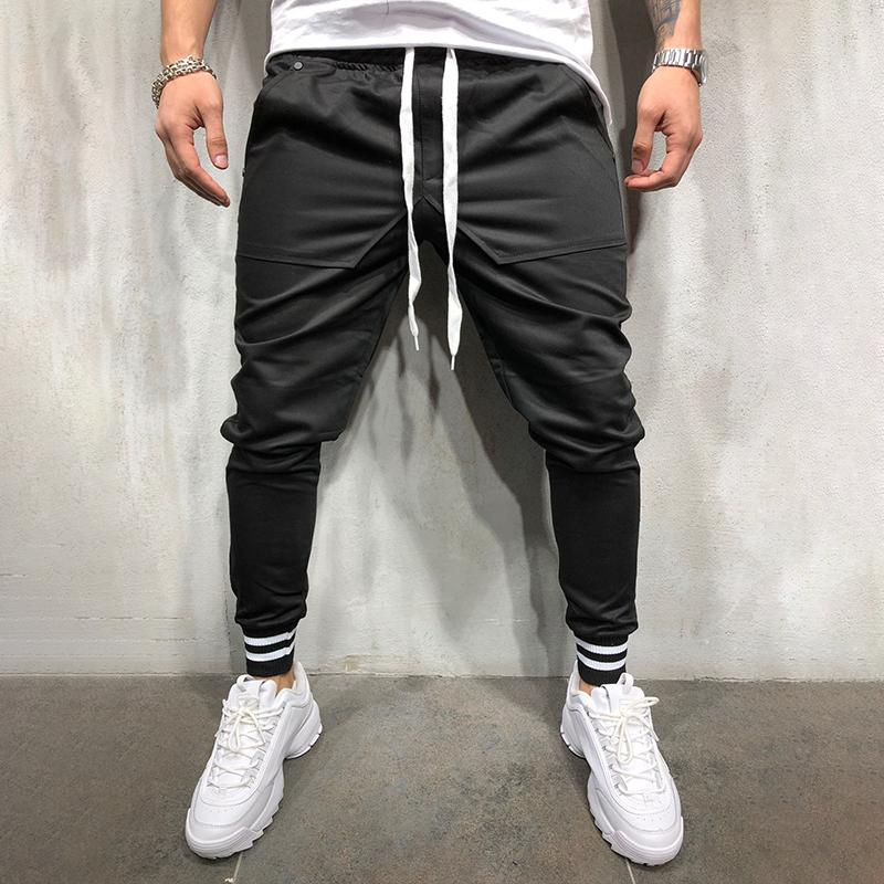 Pantalon de sport à taille élastique et coutures unies pour hommes 25888091Z