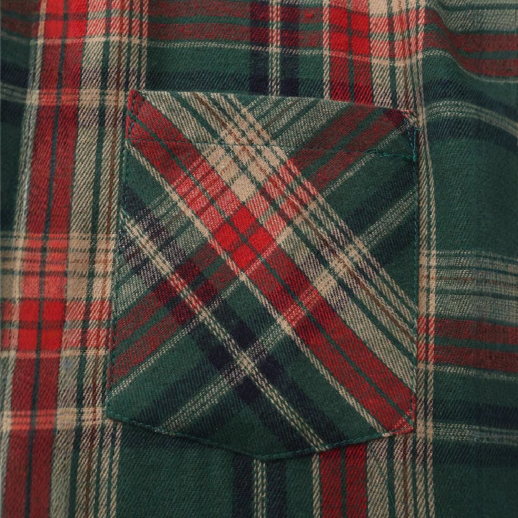 Herren Retro Casual Weihnachten Plaid Revers Langarmhemd 23864501TO