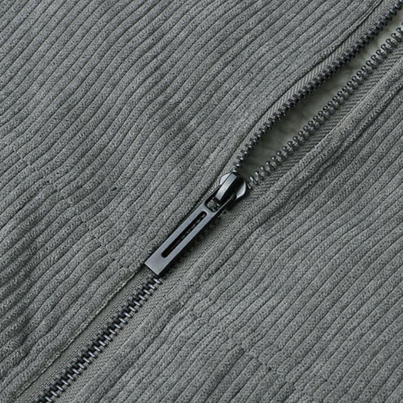 Chaqueta informal de pana con solapa y múltiples bolsillos de lana de cordero gruesa para hombre 14154496M