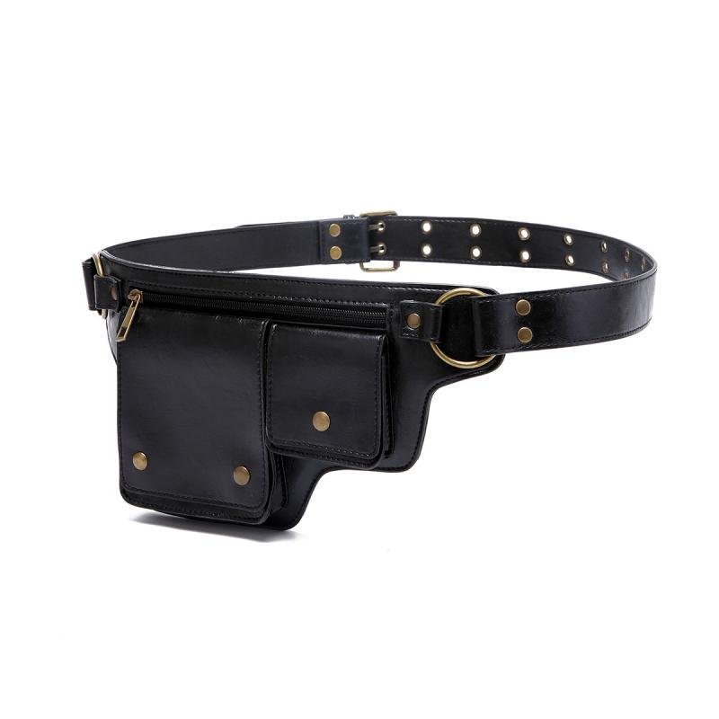 Marsupio in pelle regolabile con cerniera per sport all'aria aperta da uomo 28172372K