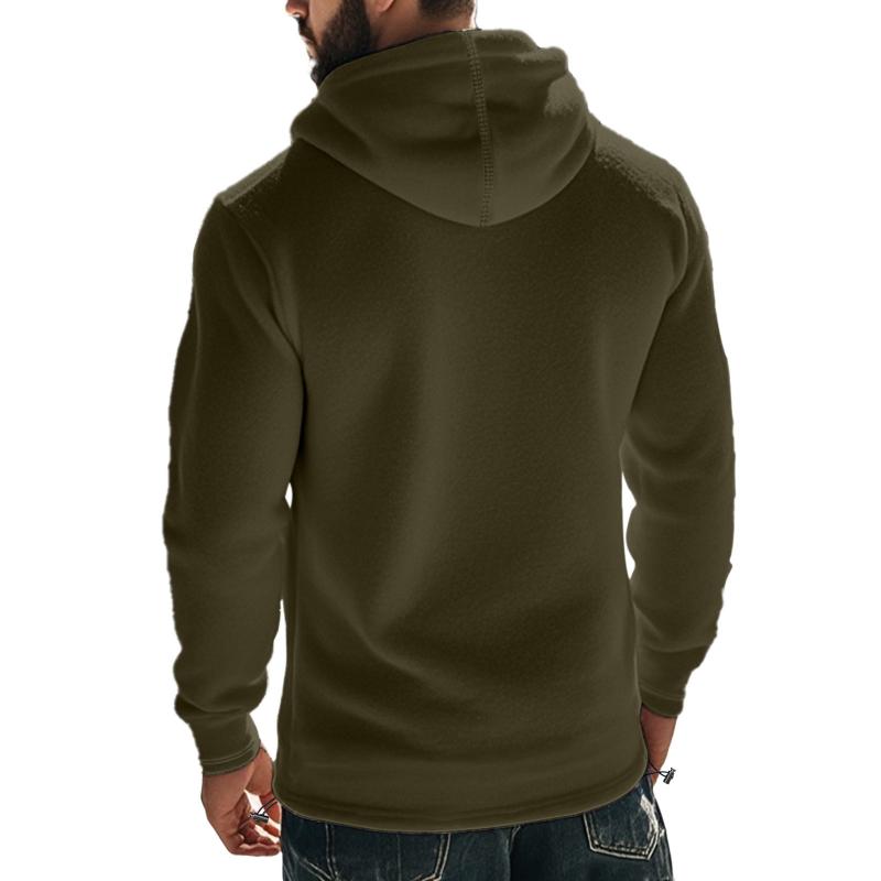 Felpa con cappuccio a maniche lunghe in pile polare casual da uomo per esterni 67603515M