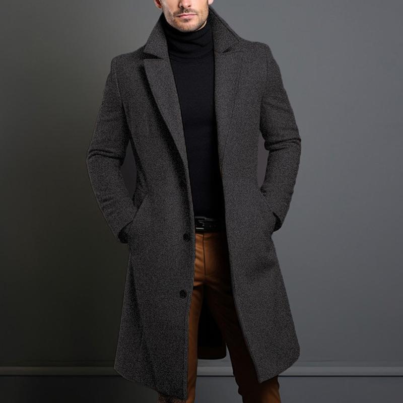 Cappotto monopetto con revers a lancia da uomo, lunghezza media 14523733Z