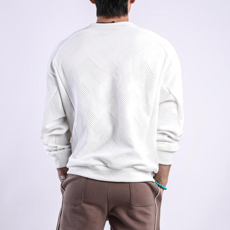 T-shirt da uomo tinta unita con scollo rotondo e maniche lunghe 55679694Z