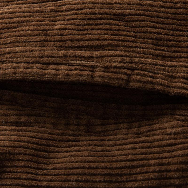 Men's Solid Vintage Plush Collar Corduroy Jacket 67542039Y