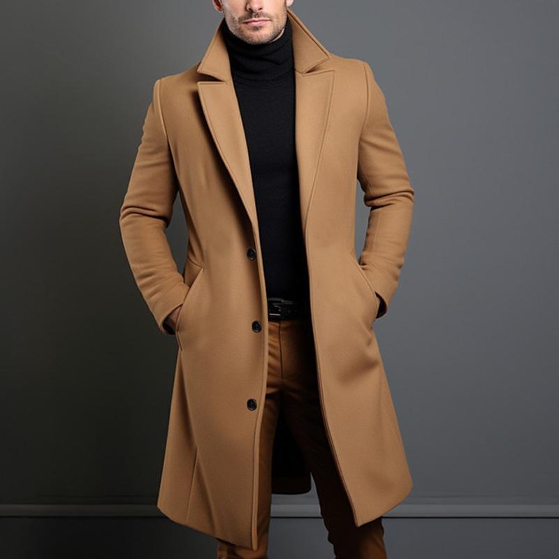 Cappotto monopetto con revers a lancia da uomo, lunghezza media 14523733Z