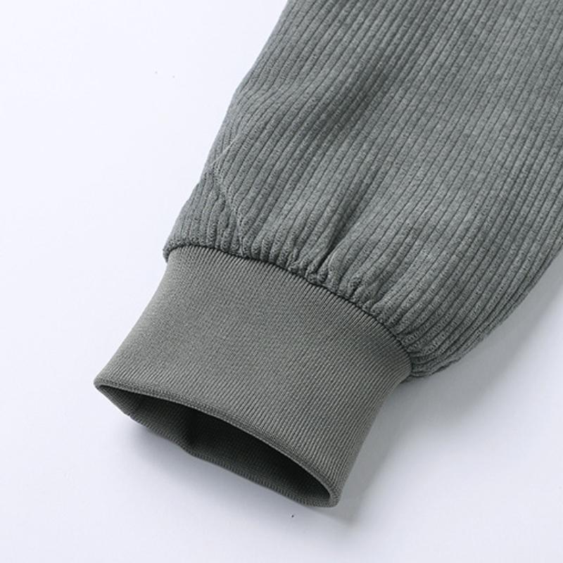 Chaqueta informal de pana con solapa y múltiples bolsillos de lana de cordero gruesa para hombre 14154496M