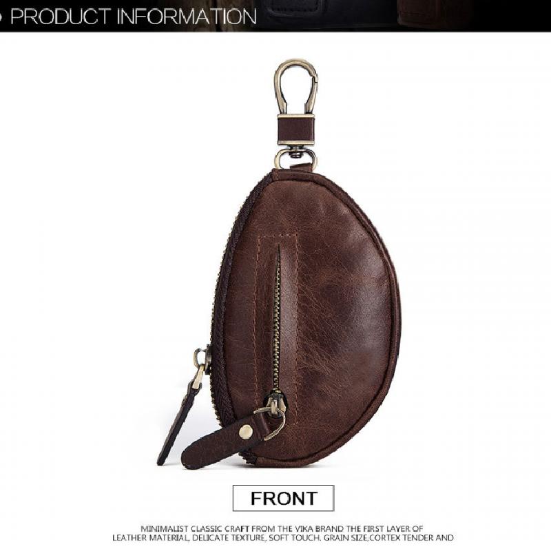 Portefeuille à fermeture éclair classique en cuir de vache pour hommes 08486347K