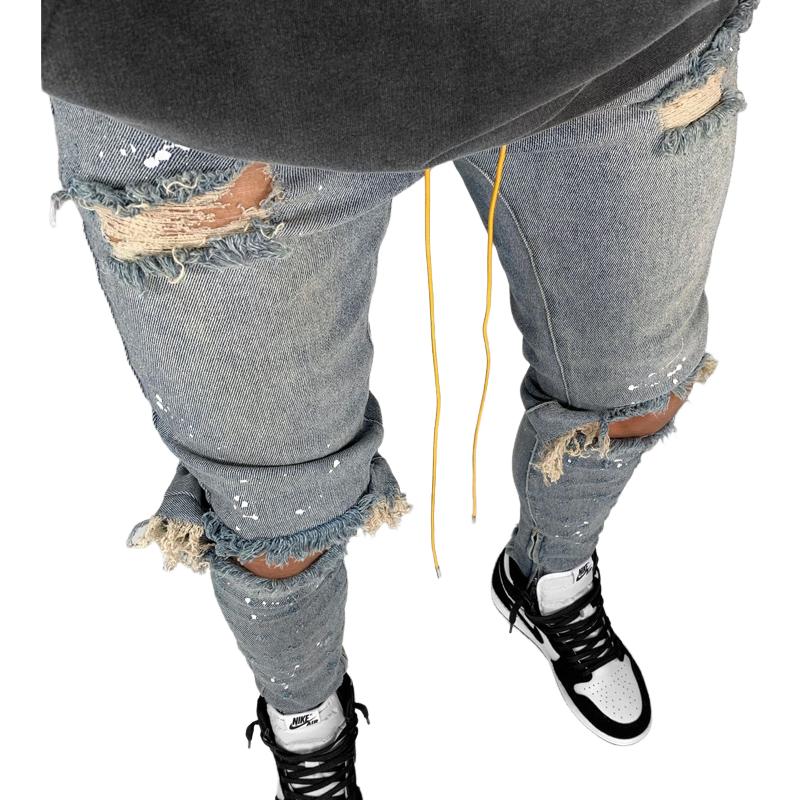 Herre slim fit, revnede skinny jeans 55776731U