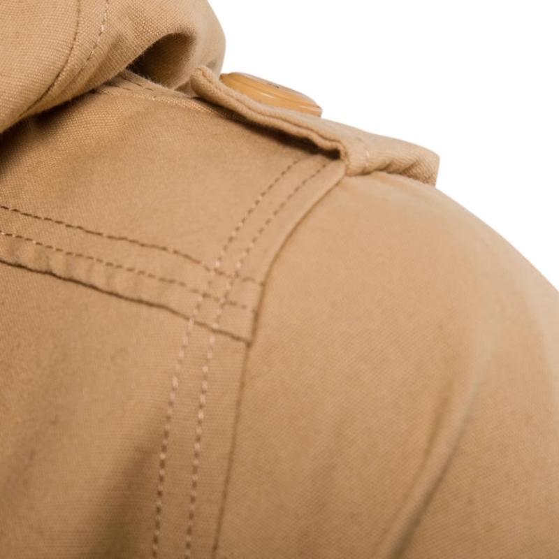 Chaqueta cargo informal de algodón lavado con capucha y corte ajustado para hombre 77422336M