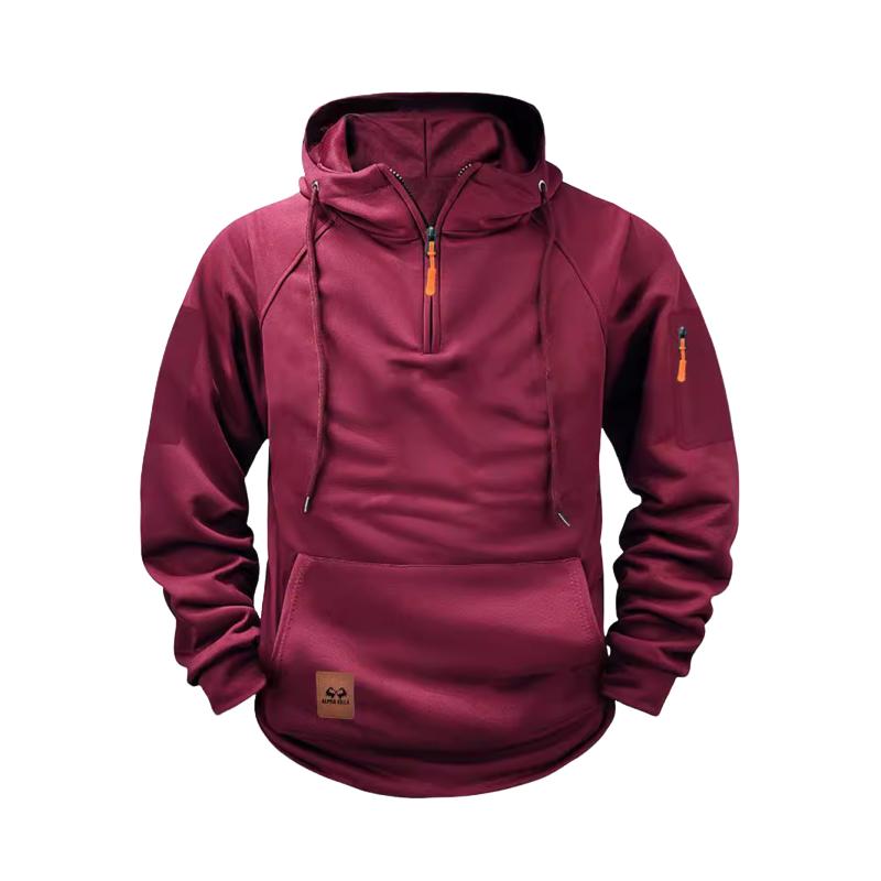 Felpa con cappuccio e cerniera da uomo, manica raglan, 58047289Y