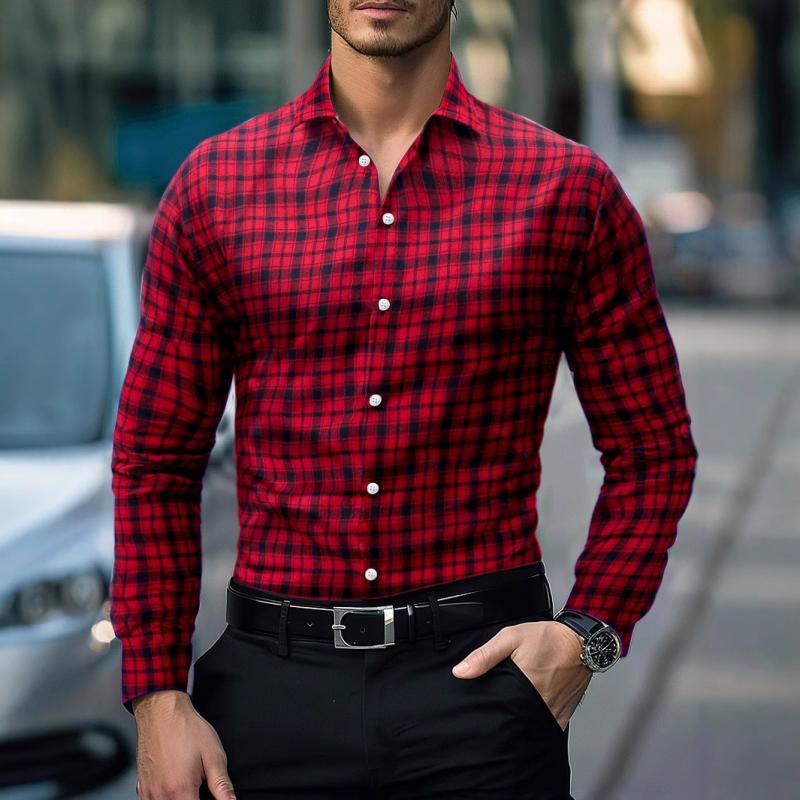Lässiges kariertes Langarmhemd für Herren 85144499Y