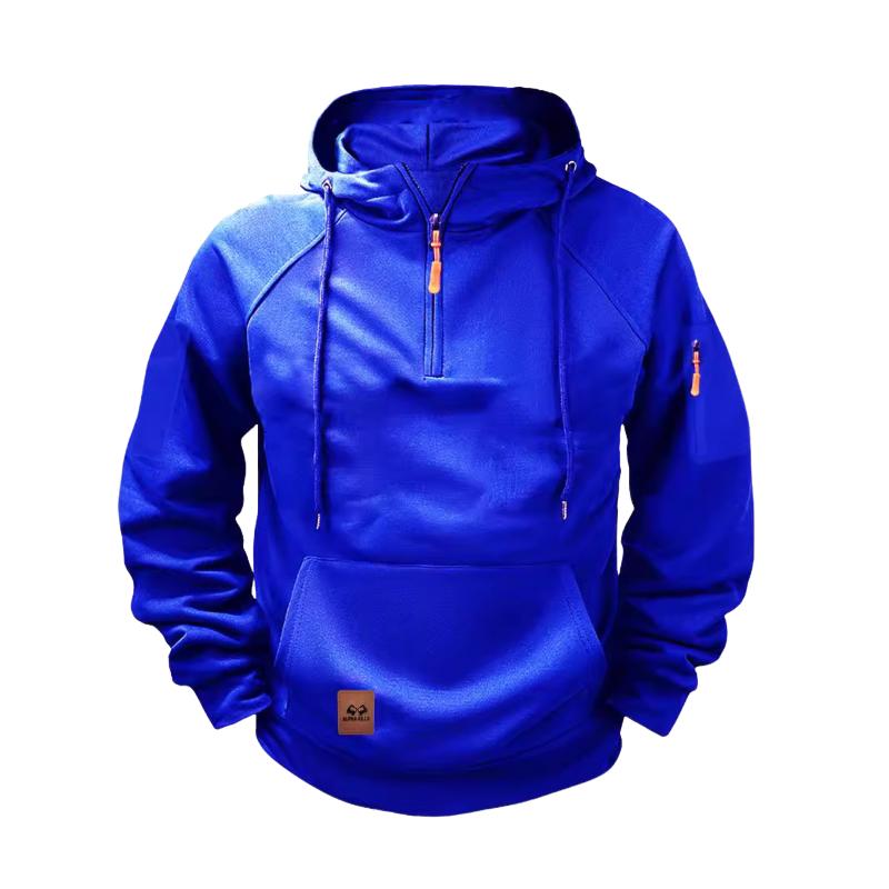 Felpa con cappuccio e cerniera da uomo, manica raglan, 58047289Y
