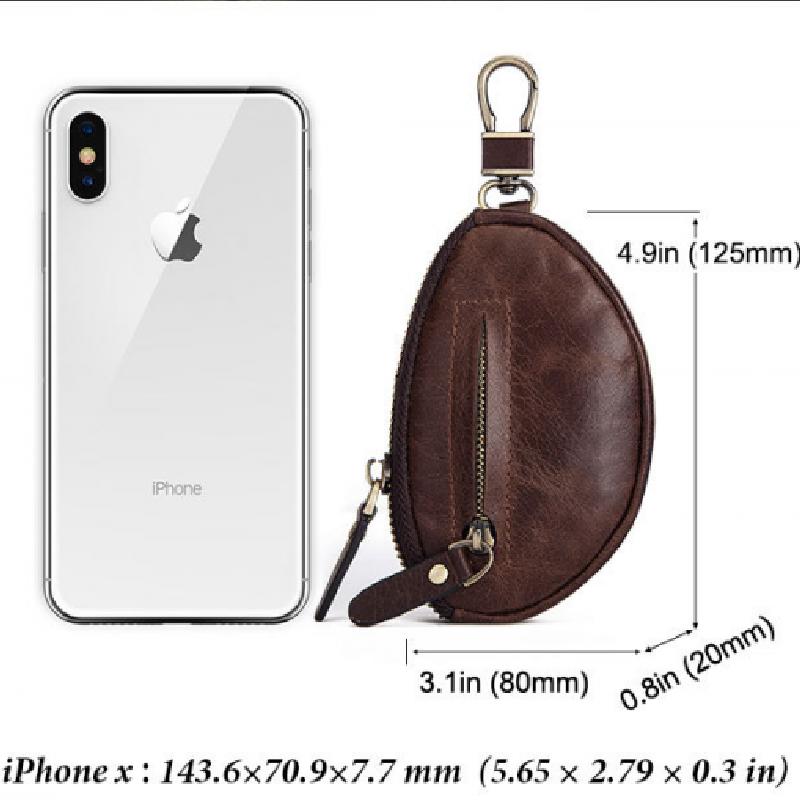 Portefeuille à fermeture éclair classique en cuir de vache pour hommes 08486347K