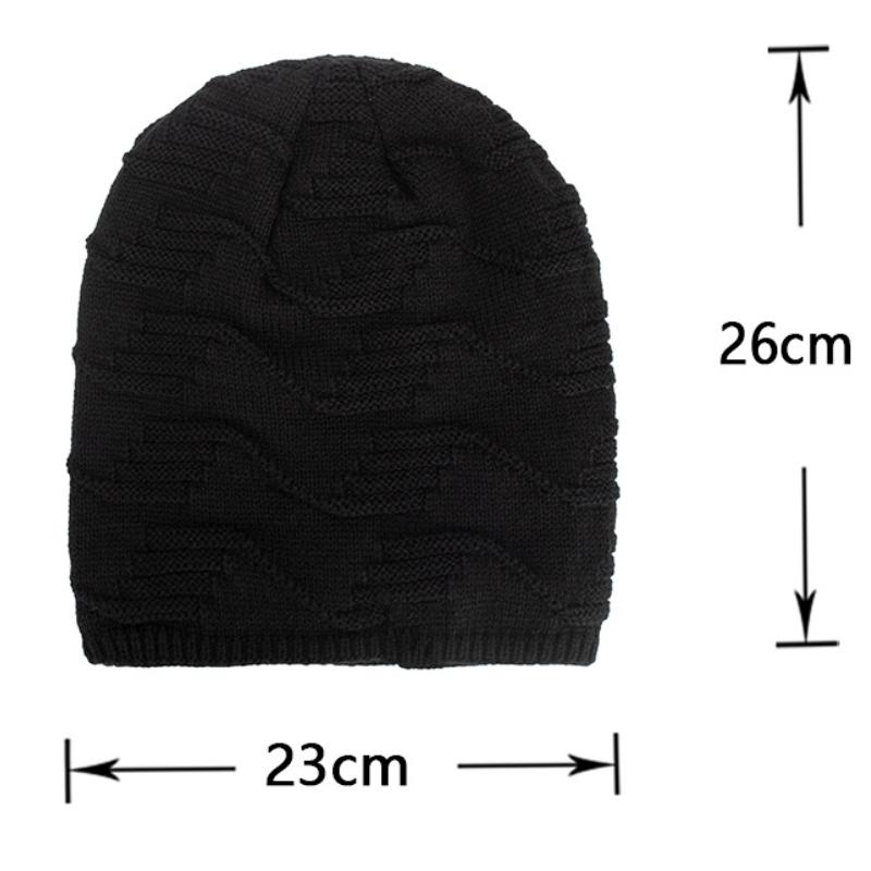 Cappello lavorato a maglia caldo foderato in peluche vintage da uomo 44555393Y
