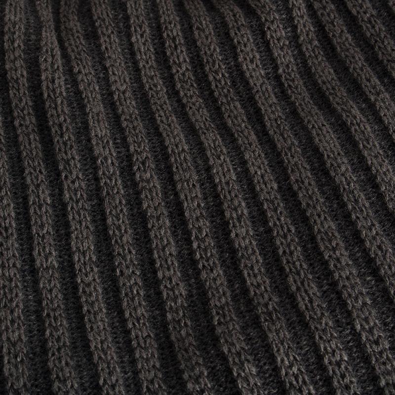 Retro bicolore strisce verticali trecce fodera in flanella caldo cappello lavorato a maglia 91885808Y