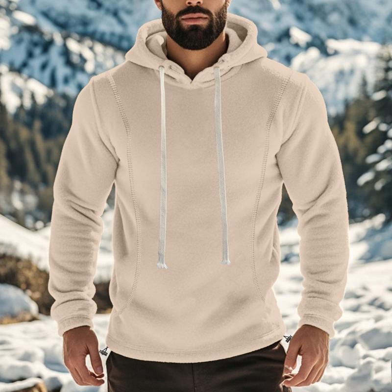 Felpa con cappuccio a maniche lunghe in pile polare casual da uomo per esterni 67603515M