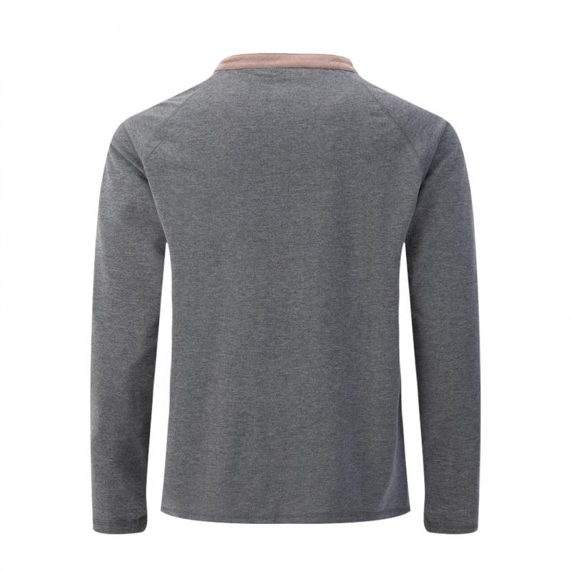 T-shirt casual da uomo a maniche lunghe con scollo rotondo e blocchi di colore, modello Raglan 92199653Y