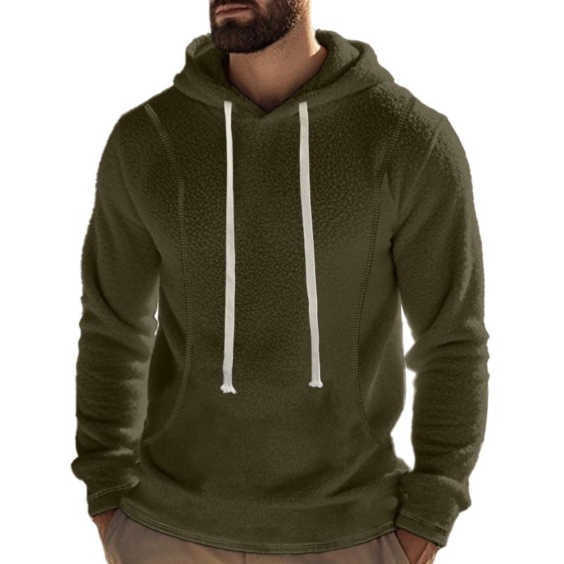 Felpa con cappuccio a maniche lunghe in pile polare casual da uomo per esterni 67603515M