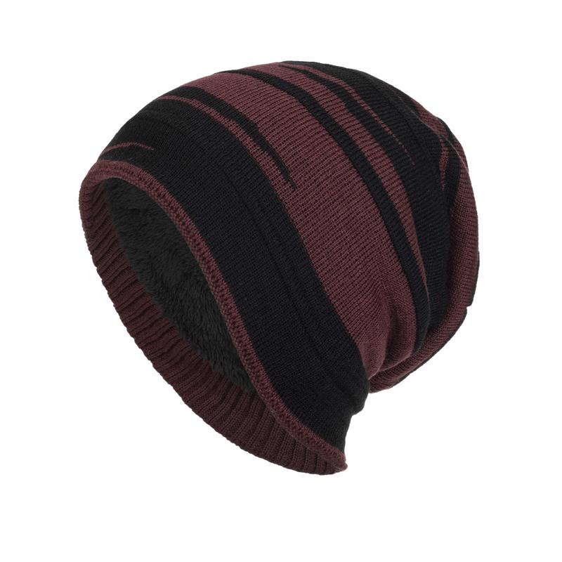 Cappello lavorato a maglia caldo con fodera in jacquard a blocchi di colore retrò da uomo 15668282Y