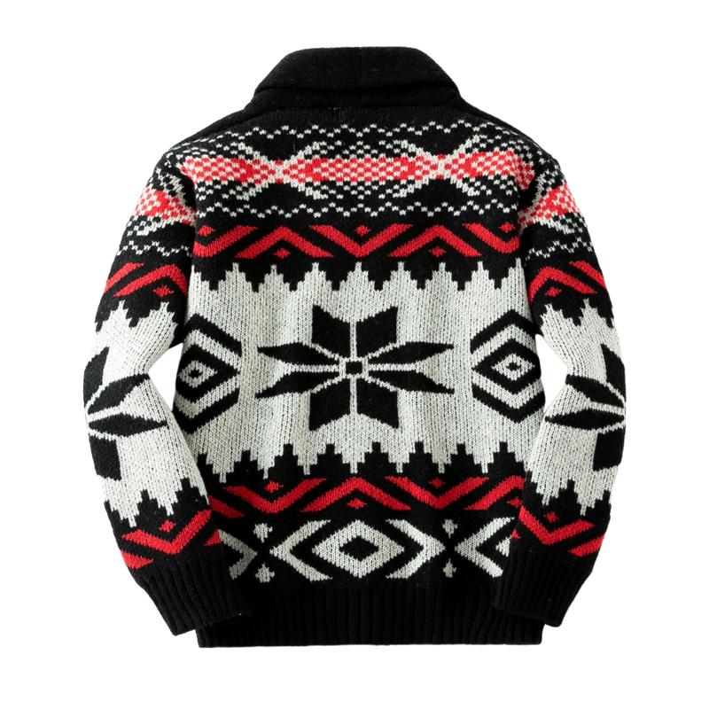 Vintage julejacquard-jakkeslag for menn, strikket cardigan 66875790M