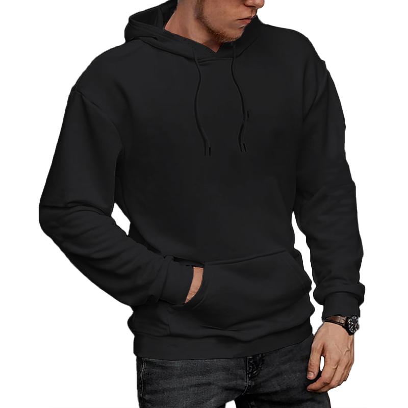 Felpa con cappuccio casual ampia e tascabile a maniche lunghe tinta unita da uomo 20969390Z