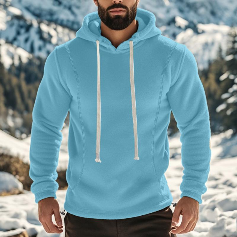 Felpa con cappuccio a maniche lunghe in pile polare casual da uomo per esterni 67603515M